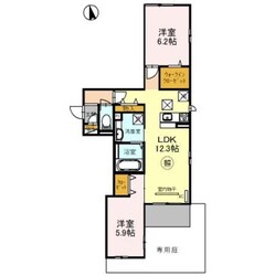 西新町駅 徒歩10分 1階の物件間取画像